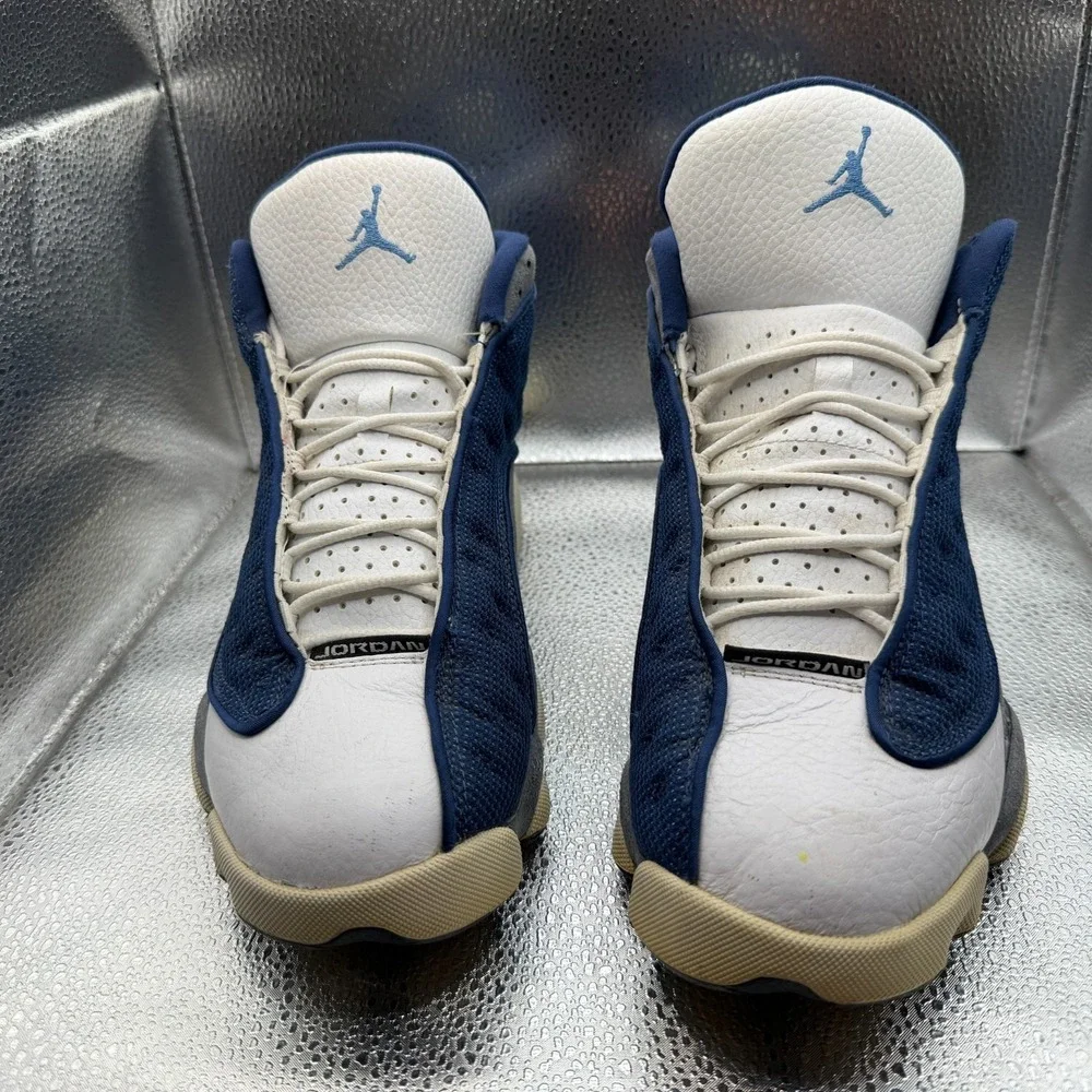 Size 9 Air Jordan 13 Retro Mid Flint French‎ Blue Mens Sneaker Shoes 414571-404